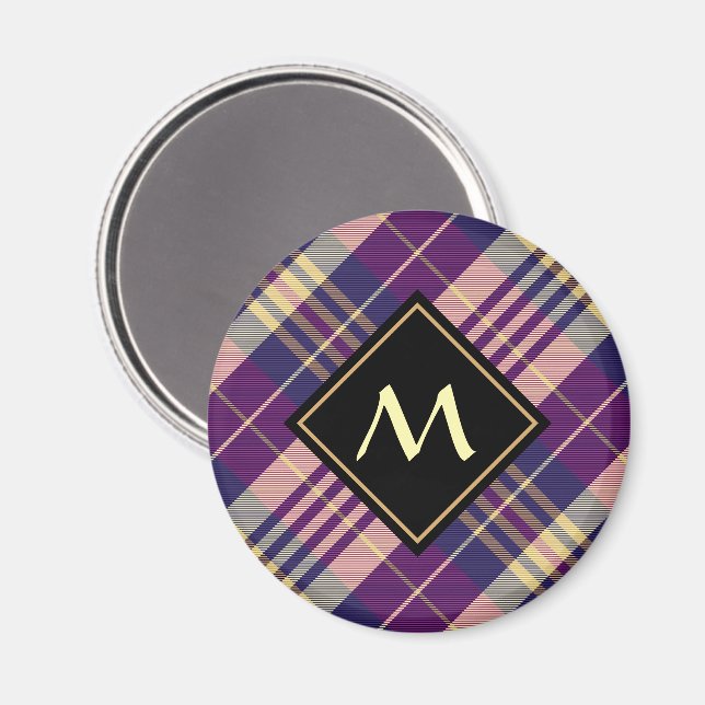 Purple, Gold and Blue Tartan Magnet (Front/Back)