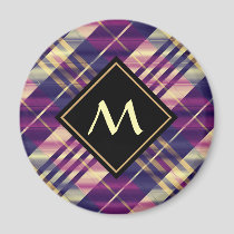 Purple, Gold and Blue Tartan Magnet