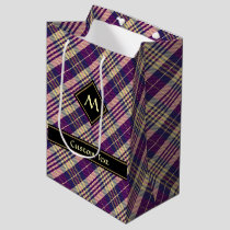 Purple, Gold and Blue Tartan Medium Gift Bag