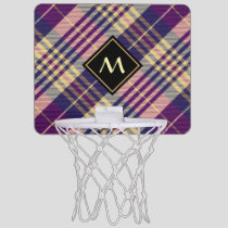 Purple, Gold and Blue Tartan Mini Basketball Hoop