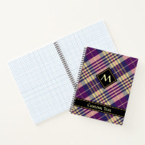 Purple, Gold and Blue Tartan Notebook