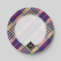 Purple, Gold and Blue Tartan Paper Plate