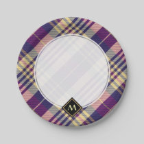 Purple, Gold and Blue Tartan Paper Plates