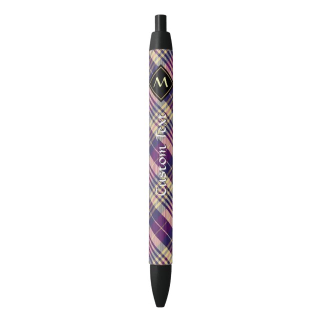 Purple, Gold and Blue Tartan Pen (Front Vertical)