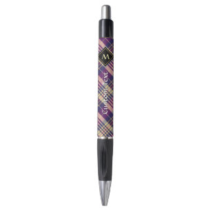 Purple, Gold and Blue Tartan Pen