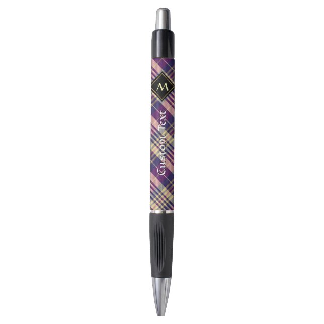 Purple, Gold and Blue Tartan Pen (Front Vertical)