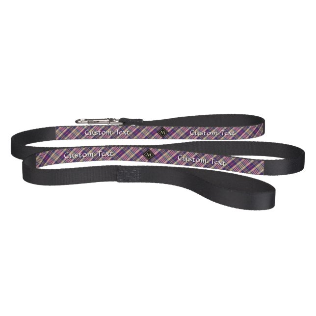 Purple, Gold and Blue Tartan Pet Leash (Full)