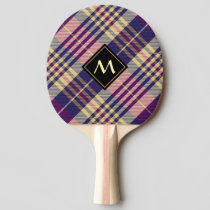 Purple, Gold and Blue Tartan Ping Pong Paddle