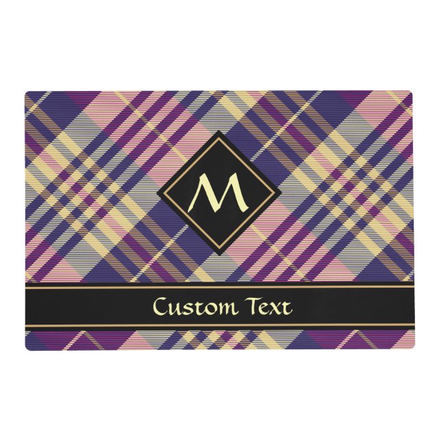 Purple, Gold and Blue Tartan Placemat (Front)