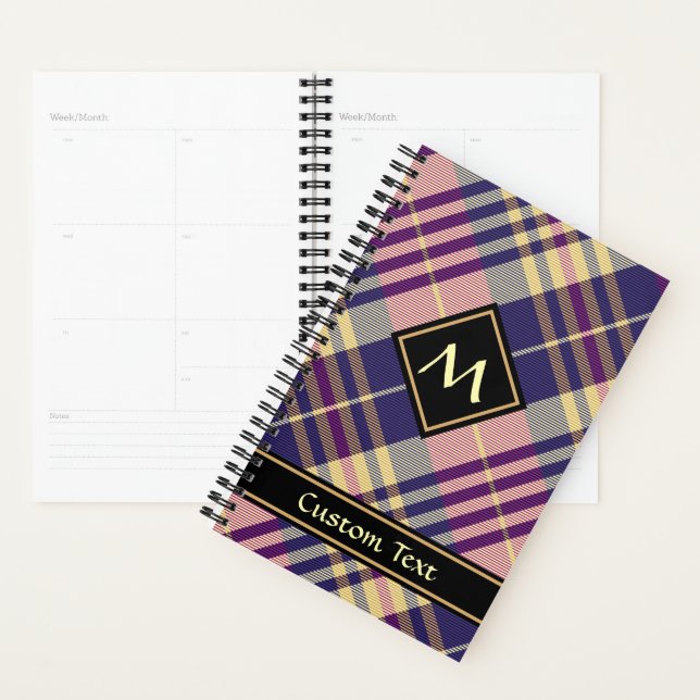 Purple, Gold and Blue Tartan Planner (Display)