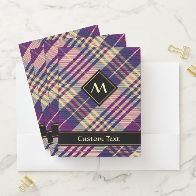 Purple, Gold and Blue Tartan Pocket Folder (In Situ)