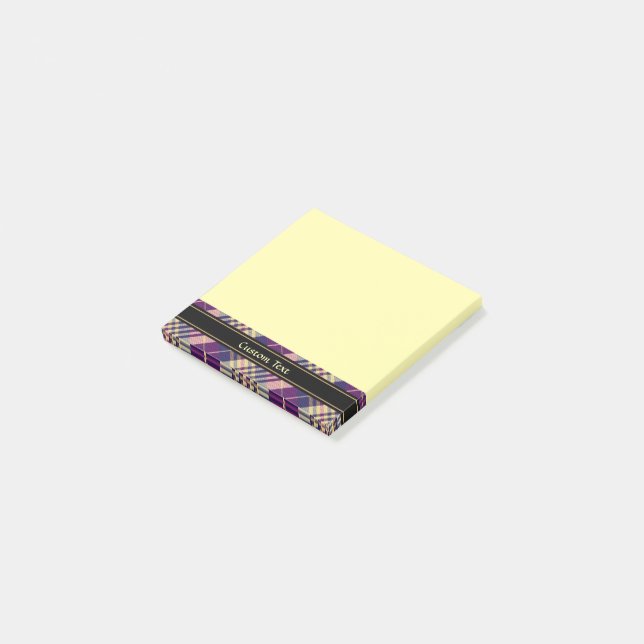 Purple, Gold and Blue Tartan Post-it Notes (Angled)