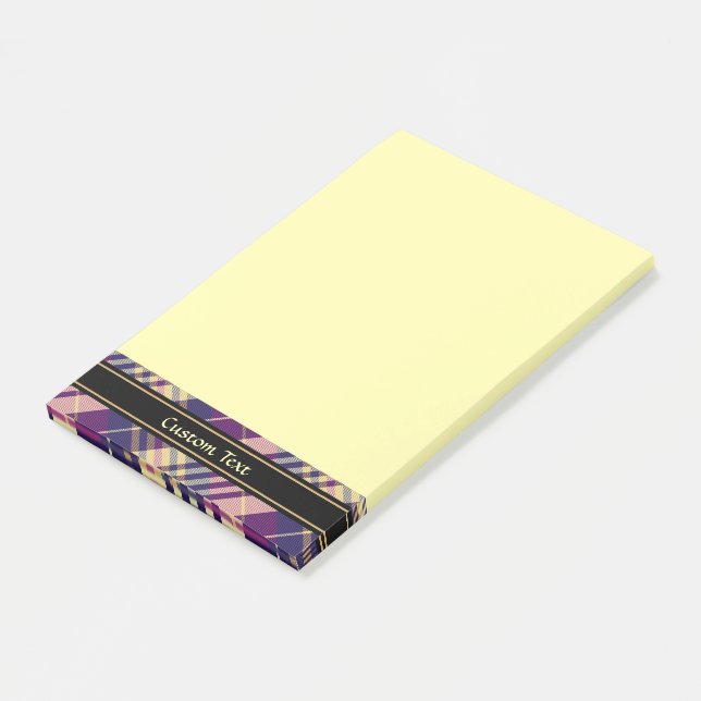 Purple, Gold and Blue Tartan Post-it Notes (Angled)