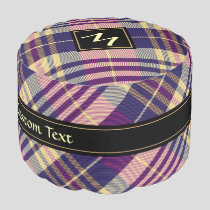Purple, Gold and Blue Tartan Pouf