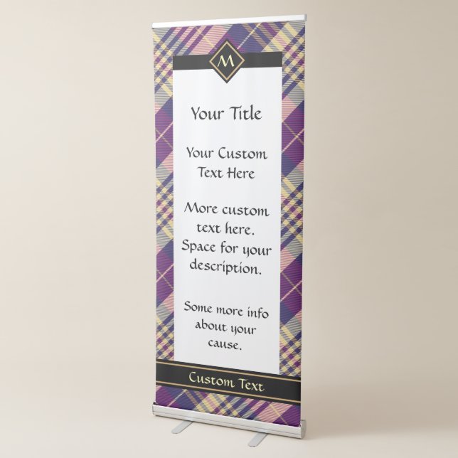 Purple, Gold and Blue Tartan Retractable Banner (3/4)
