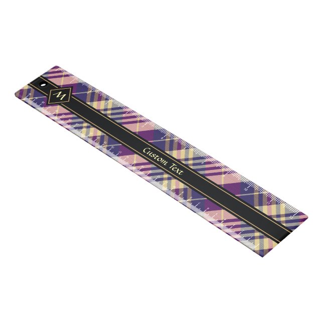 Purple, Gold and Blue Tartan Ruler (Angled)