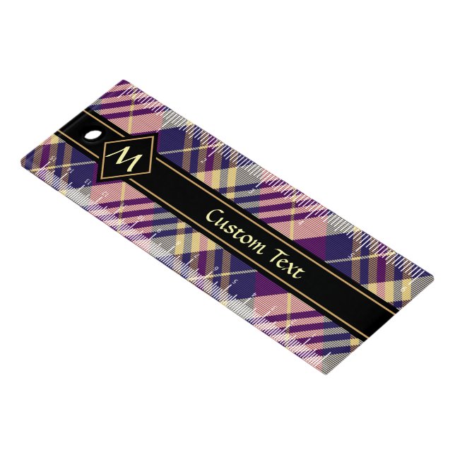 Purple, Gold and Blue Tartan Ruler (Angled)