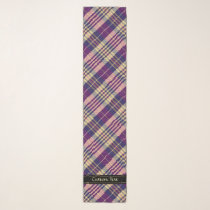 Purple, Gold and Blue Tartan Scarf