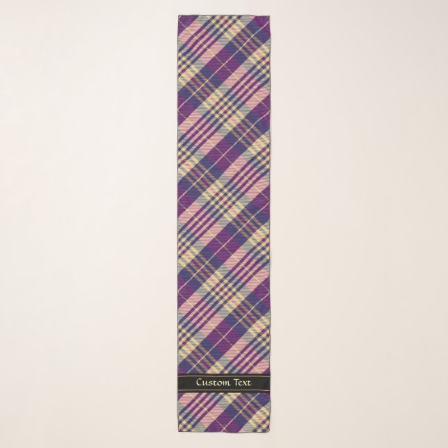 Purple, Gold and Blue Tartan Scarf (Front)