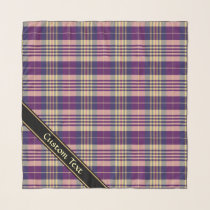 Purple, Gold and Blue Tartan Scarf