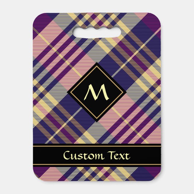 Purple, Gold and Blue Tartan Seat Cushion (Front Vertical)