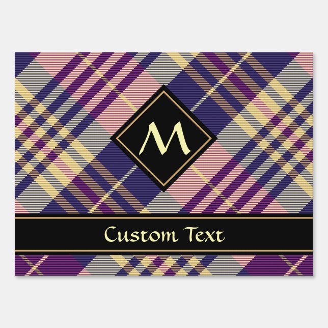Purple, Gold and Blue Tartan Sign (Front)