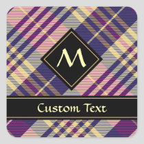 Purple, Gold and Blue Tartan Square Sticker