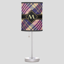 Purple, Gold and Blue Tartan Table Lamp