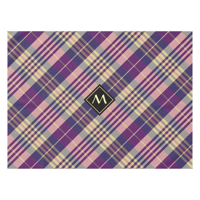 Purple, Gold and Blue Tartan Tablecloth (Front (Horizontal))