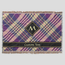 Purple, Gold and Blue Tartan Throw Blanket