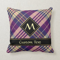 Purple, Gold and Blue Tartan Throw Pillow