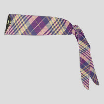 Purple, Gold and Blue Tartan Tie Headband