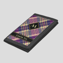 Purple, Gold and Blue Tartan Trifold Wallet