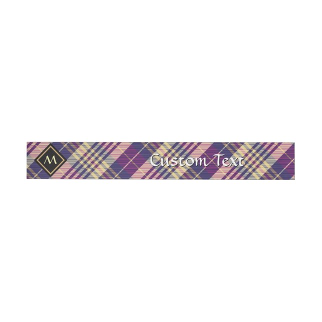 Purple, Gold and Blue Tartan Wrap Around Address Label (Individual)