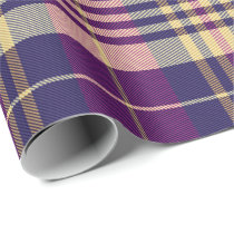 Purple, Gold and Blue Tartan Wrapping Paper