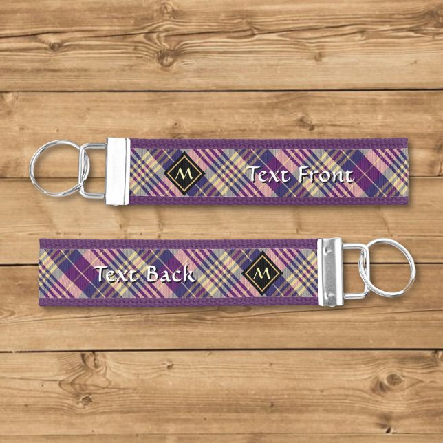 Purple, Gold and Blue Tartan Wrist Keychain (Creator Uploaded)