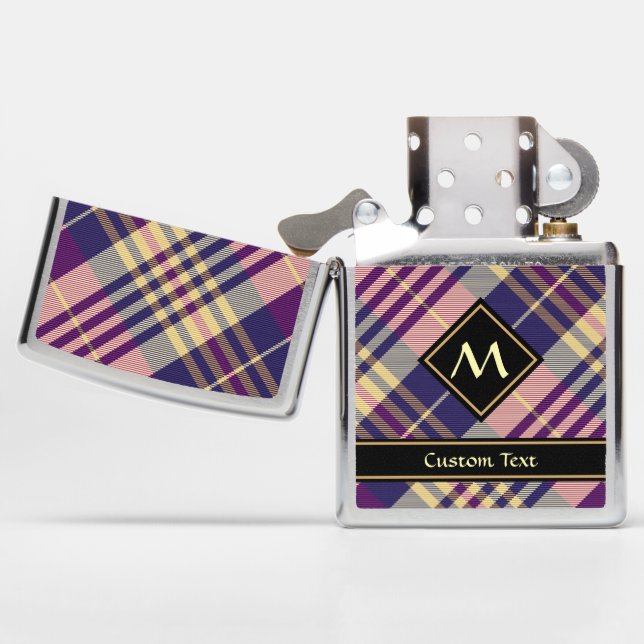 Purple, Gold and Blue Tartan Zippo Lighter (Opened)