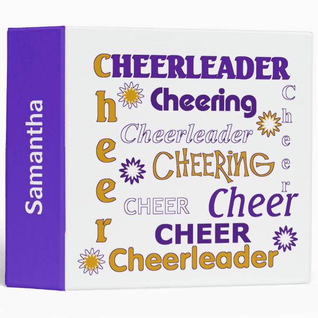Purple, Gold, and White Cheerleader Binder (Front/Spine)