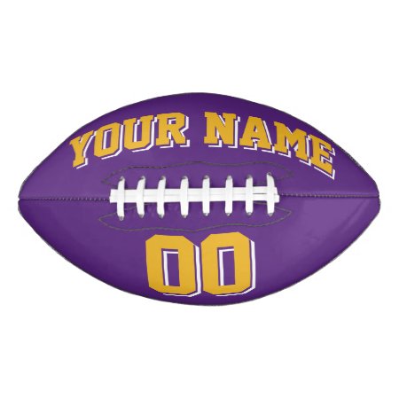 Purple Gold And White Custom Football