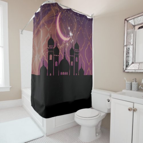 Purple Gold Arabian Nights Moroccan Middle Eastern Shower Curtain