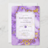Purple &amp; Gold Baby Shower Invitation | Zazzle