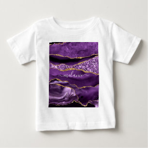 Purple Gold Baby T-Shirt with Custom Name