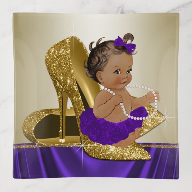Purple Gold Baby Trinket Tray (Front)