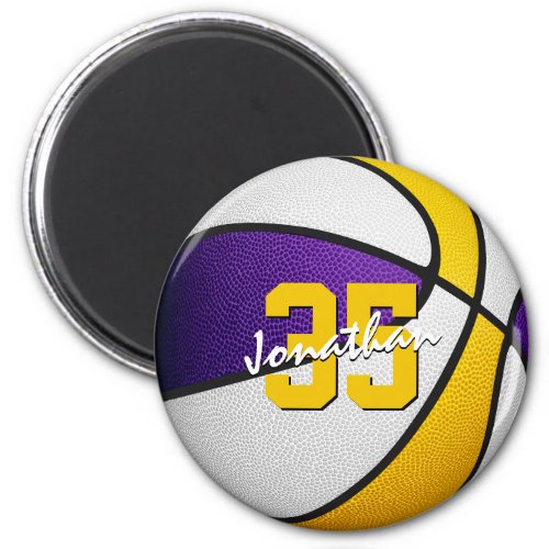 purple gold basketball team colors  magnet