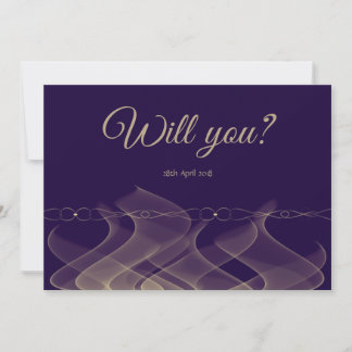 Purple Gold Be My Bridesmaid Double Sided Card