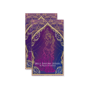 Purple & Gold Belly Dancing Lessons Dancers Dance Business Card