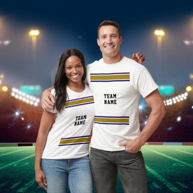 Purple Gold Black Sports Jersey Team Name Unisex T-Shirt (Purple Gold Black Sports Jersey Team Name Unisex T-Shirt)