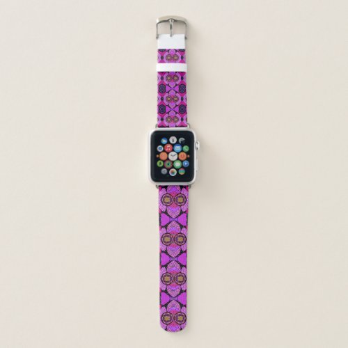 Purple Gold Blue White Arty Geographic Pattern  Apple Watch Band