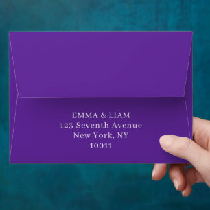 Purple Gold Botanical Wedding Invitation Envelope