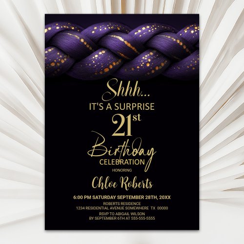 Purple Gold Braid Surprise 21st Birthday Party